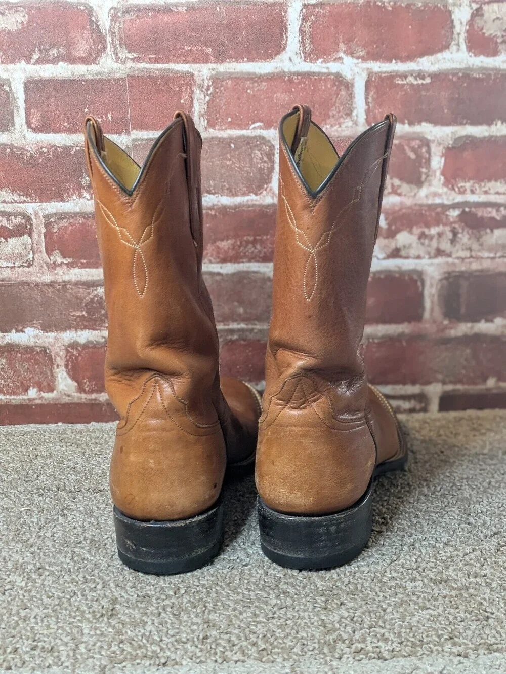 Rios of Mercedes 4900 Cowboy Boots Vintage Brown Leather Western Mens 9 E